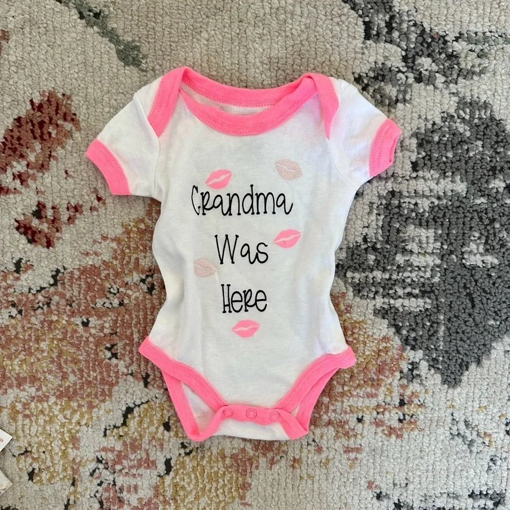5/$15 Grandma Was Here Graphic Baby Girl Onesie Bodysuit 0-3 Months by Swiggles